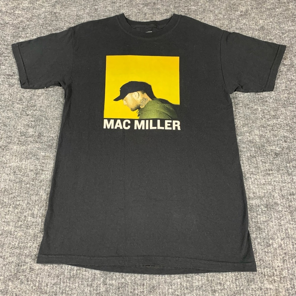 Mac Miller T Shirt Mens Medium Black Graphic Portrait Music Hip Hop Short Sleeve